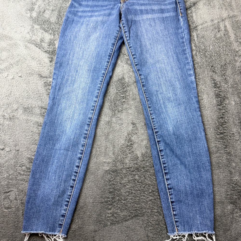 STS Blue Distressed Frayed Hem Ankle Skinny Jeans Denim Womens Size 26 - Picture 15 of 15